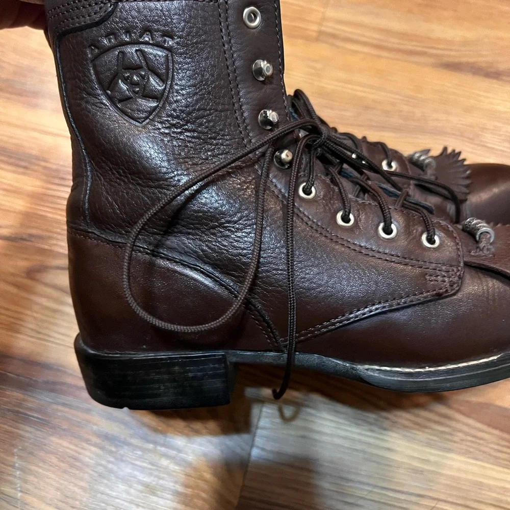Ariat Heritage Lacer Women’s Boots 6 B Distressed Brown Leather Western - Picture 3 of 6